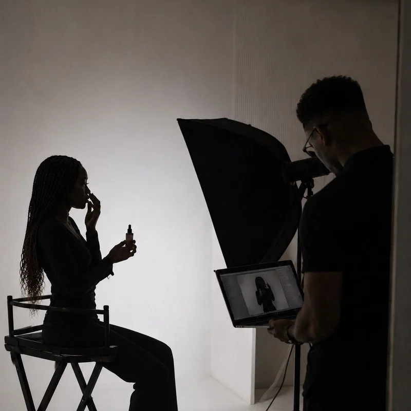 Tournage UGC dirigé avec smartphone, lumière et mise en scène produit